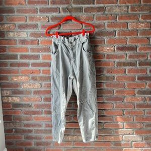 Pull on Zara Paper Bag Pants - Lightwashed Grey